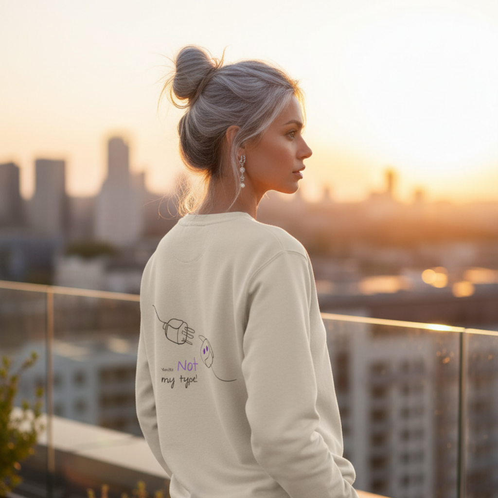 Sweatshirt (Backprint): Your not my type