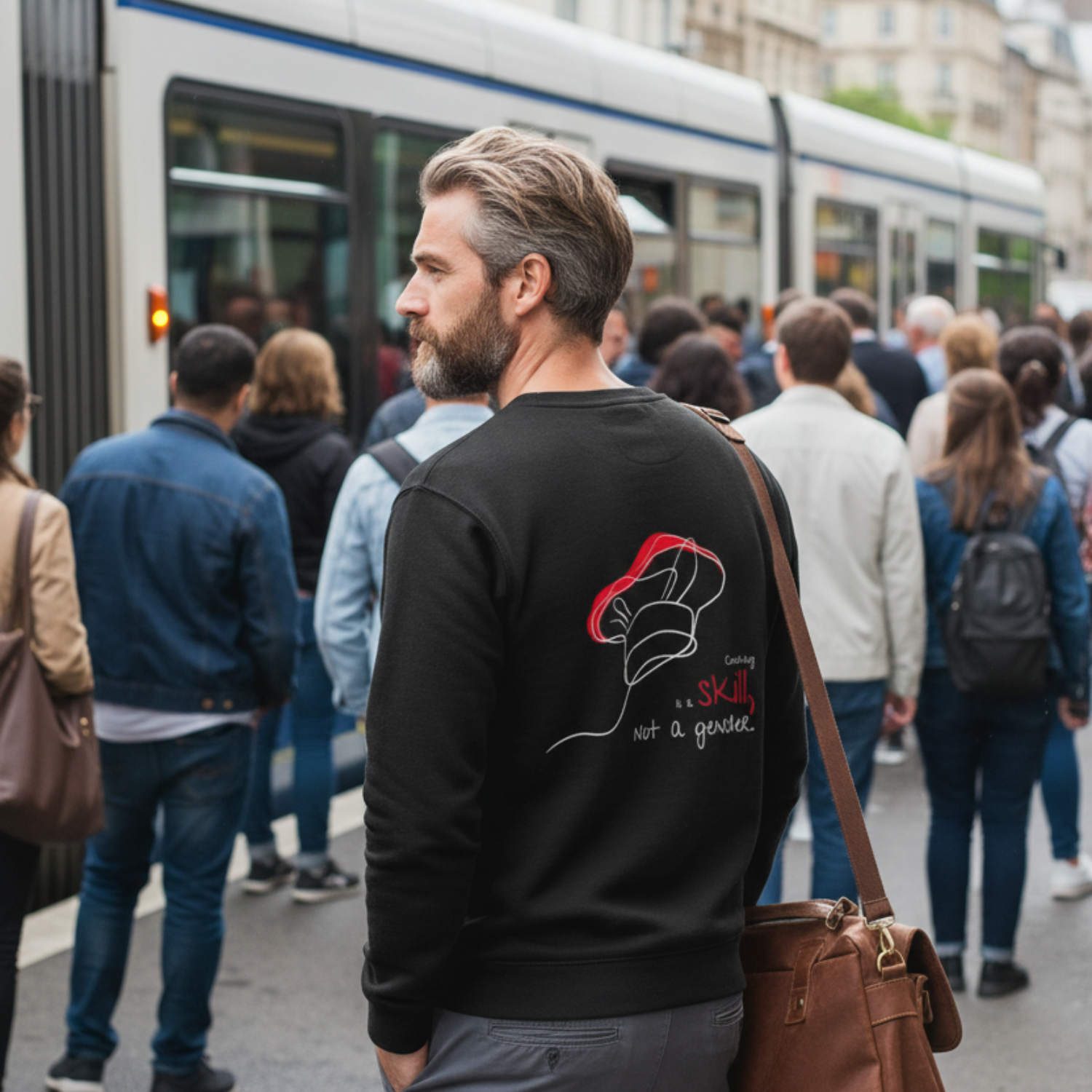 Sweatshirt (Backprint): Cooking is a skill, not a gender.