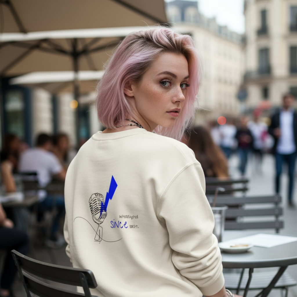 Sweatshirt (Backprint): Interrupted since birth.