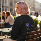 Sweatshirt (Backprint): Interrupted since birth.