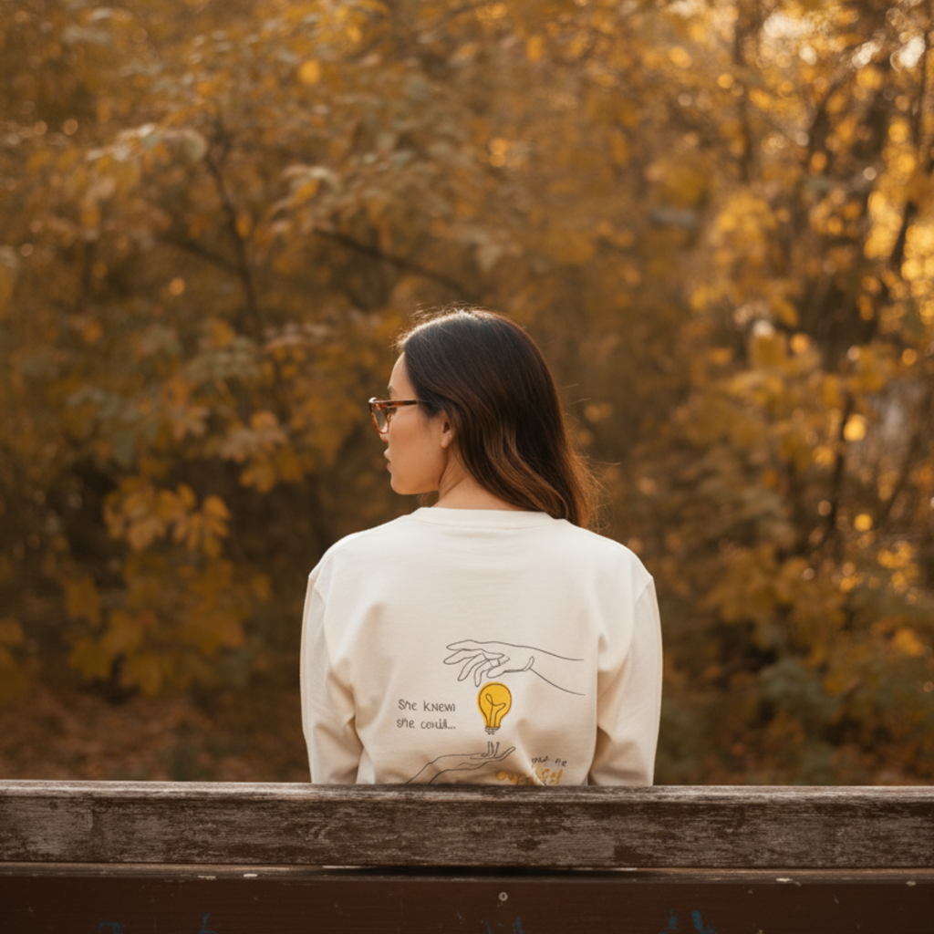 Sweatshirt (Backprint): She knew she could, but he explained it first.