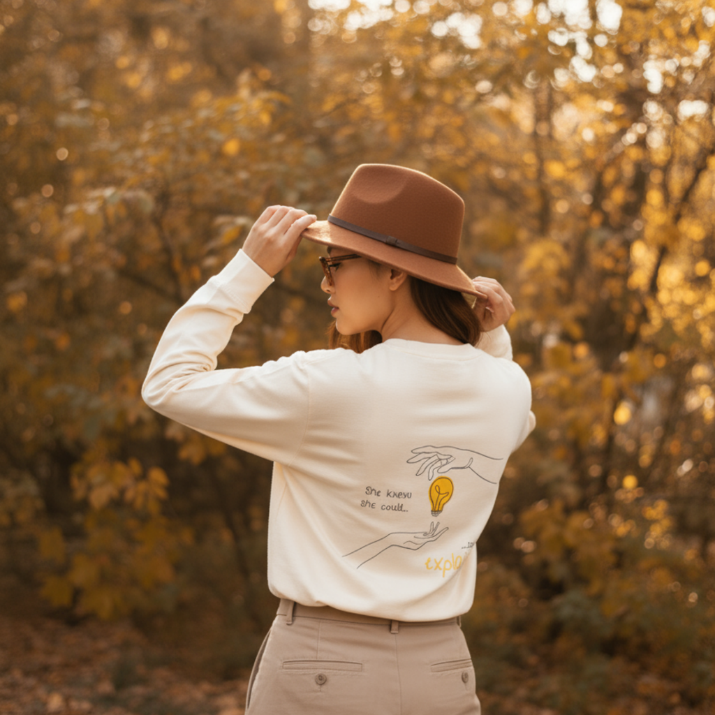 Sweatshirt (Backprint): She knew she could, but he explained it first.