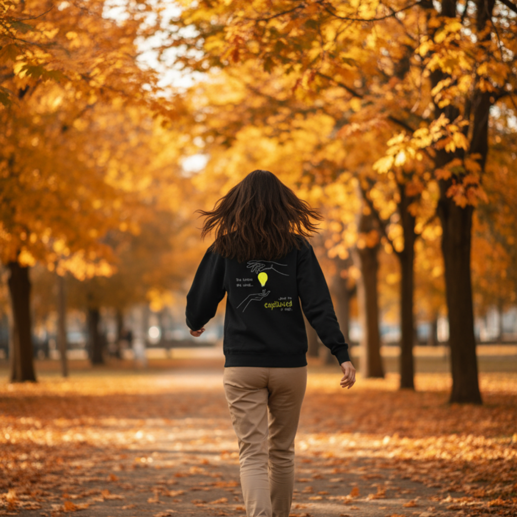 Sweatshirt (Backprint): She knew she could, but he explained it first.