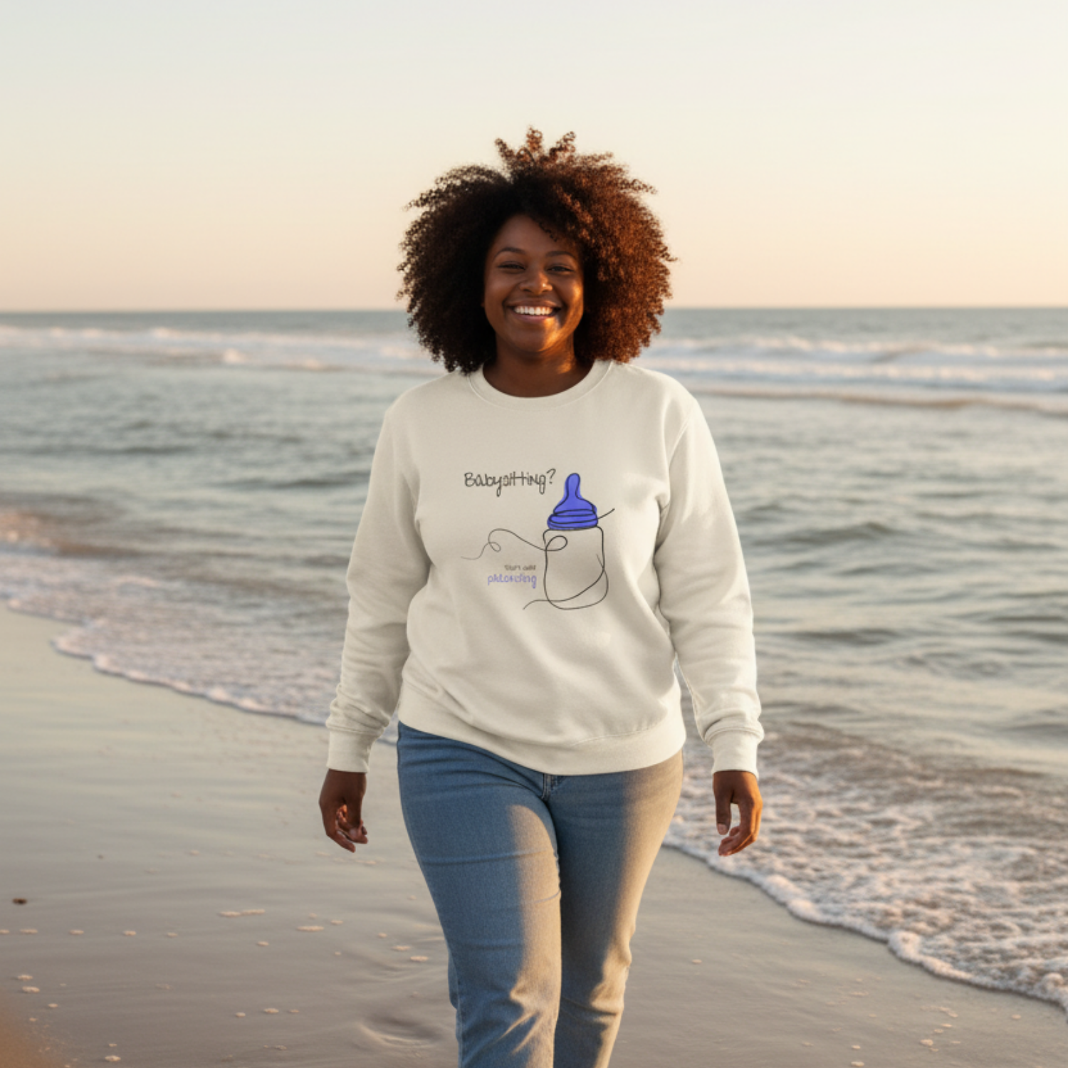 Sweatshirt (Frontprint Large): Babysitting? That’s called parenting!