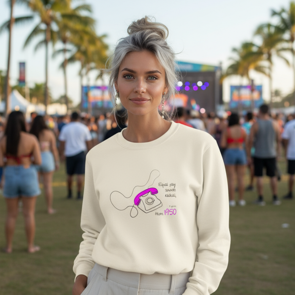 Sweatshirt (Frontprint Large): Equal pay sounds radical… if you’re from 1950.