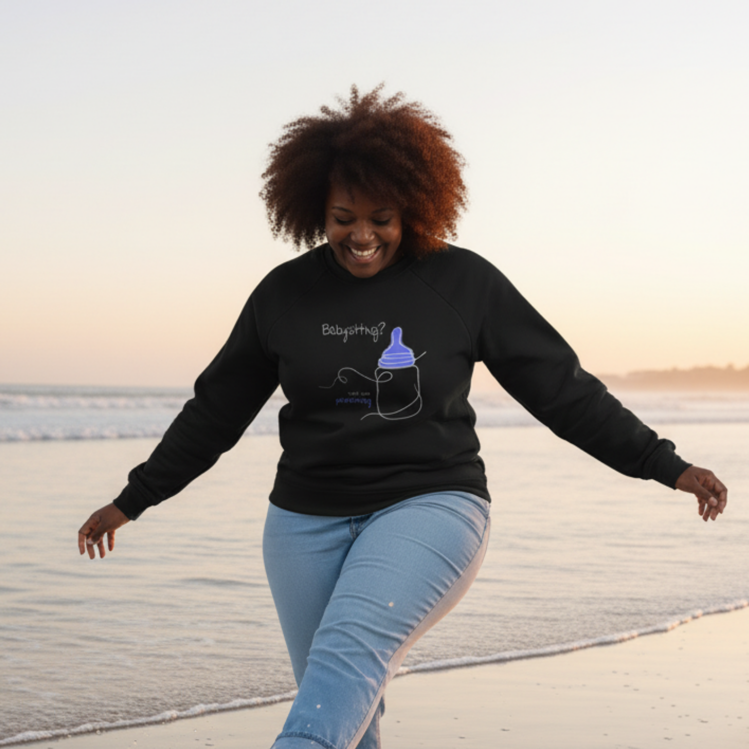 Sweatshirt (Frontprint Large): Babysitting? That’s called parenting!