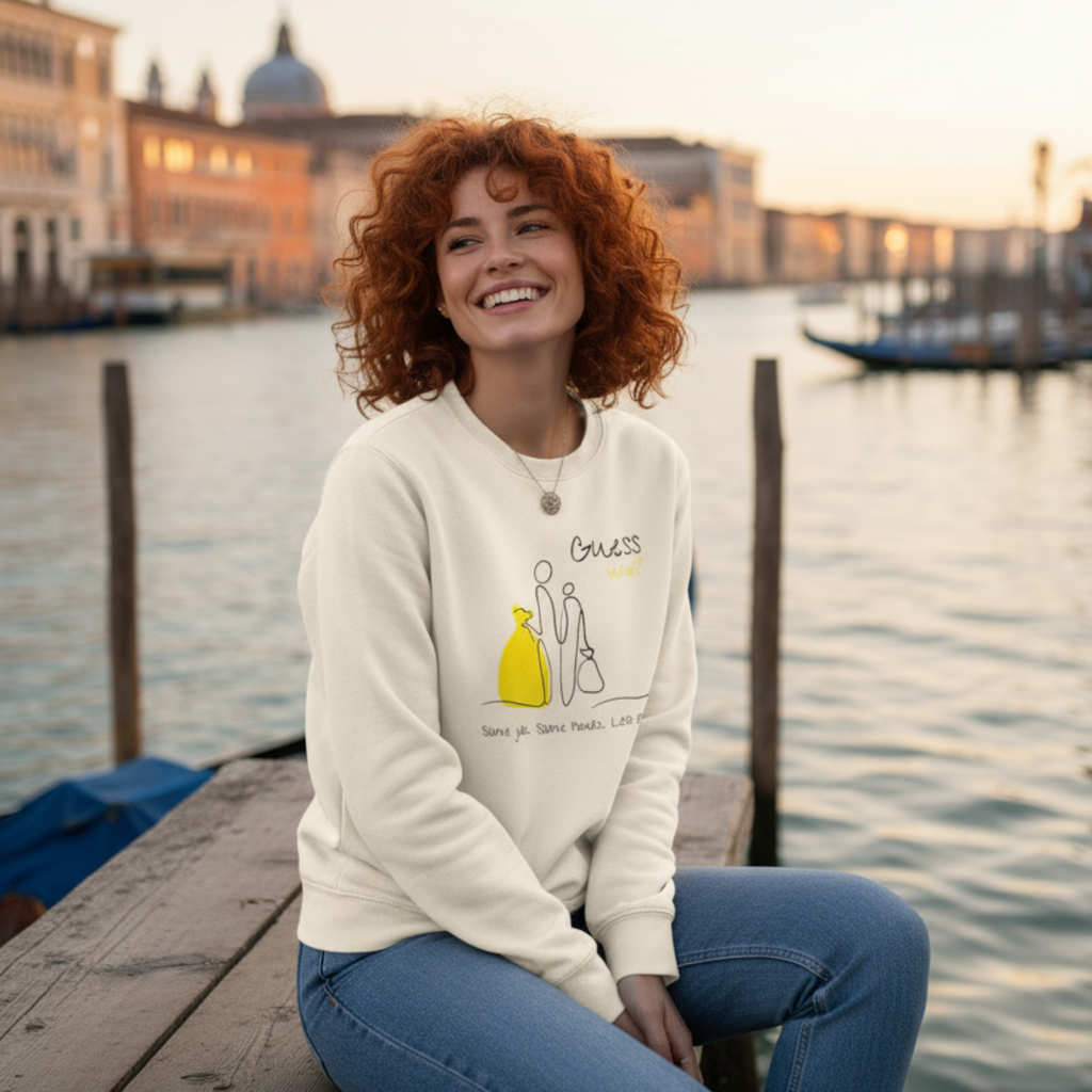 Sweatshirt (front print large): Same job. Same hours. Less pay. Guess who?