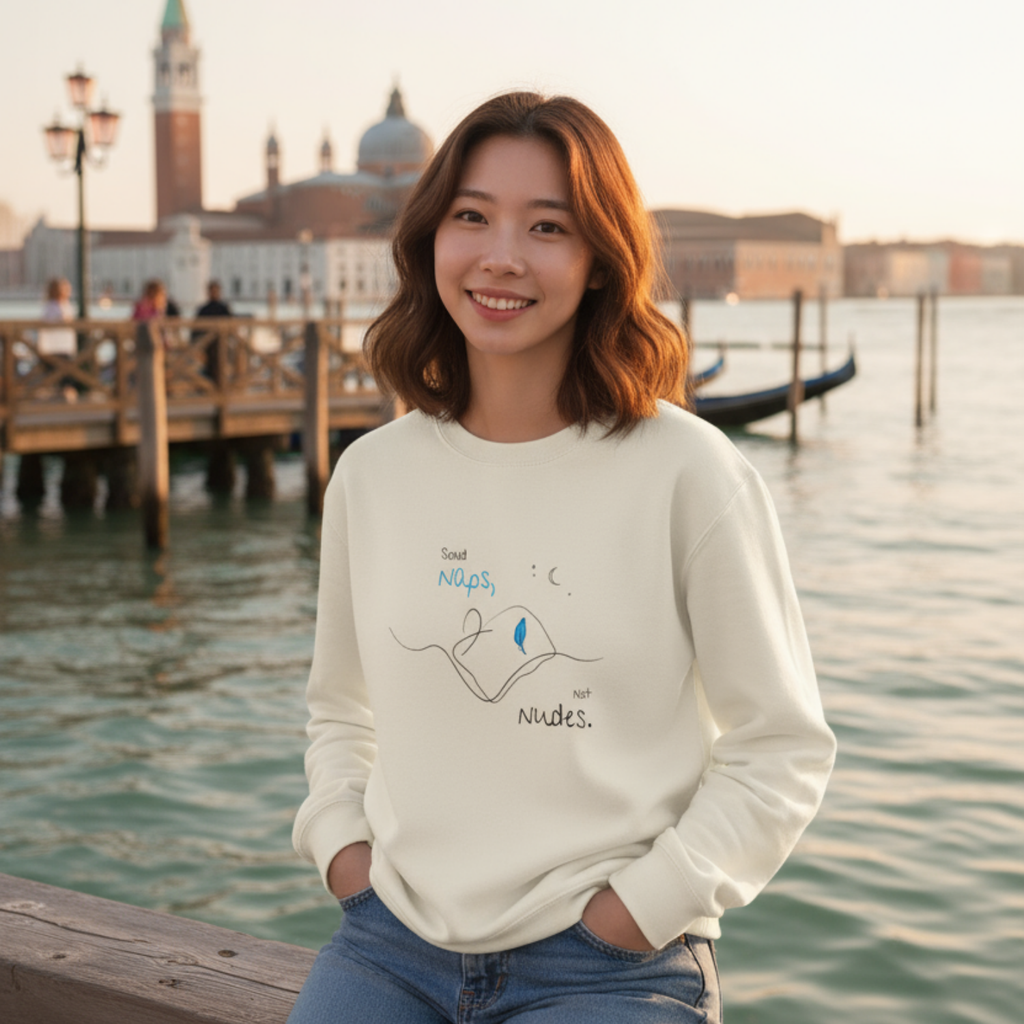 Sweatshirt (Frontprint Large): Send Naps, Not Nudes