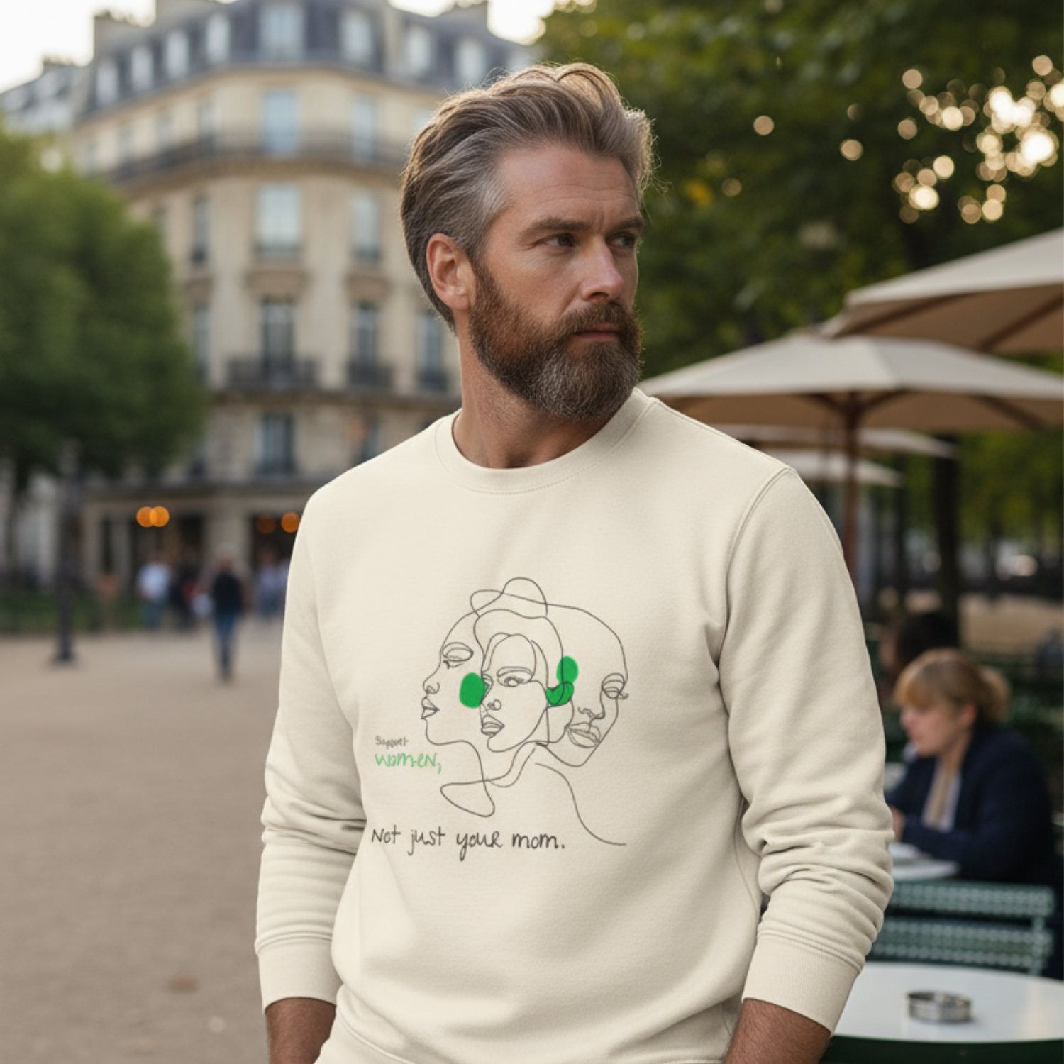 Sweatshirt (Frontprint Large): Support women. Not just your mom