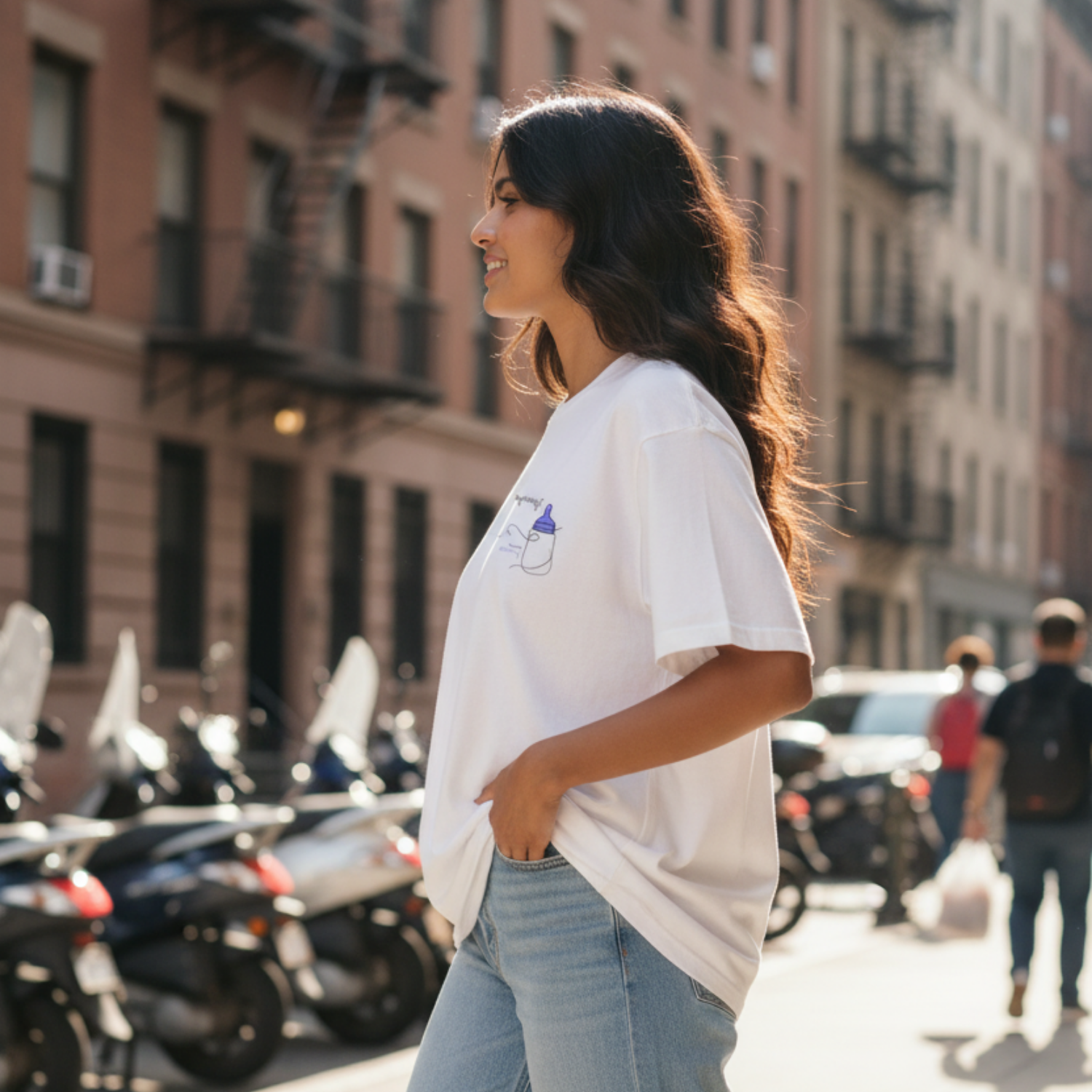 Oversized shirt: babysitting? That's called parenting!