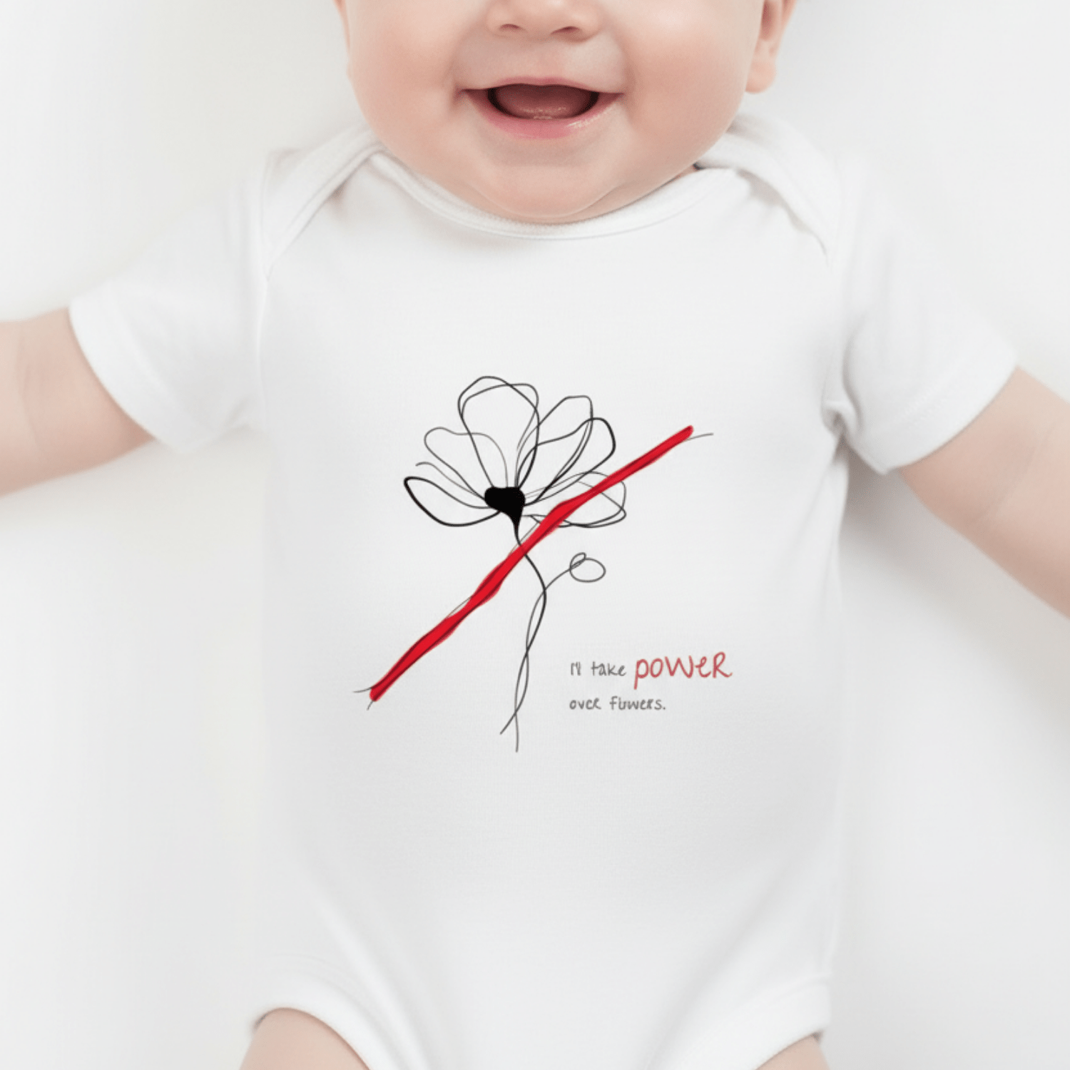 No Shit Shirts - Baby Body: I’ll take power over flowers - Baby Body - basic