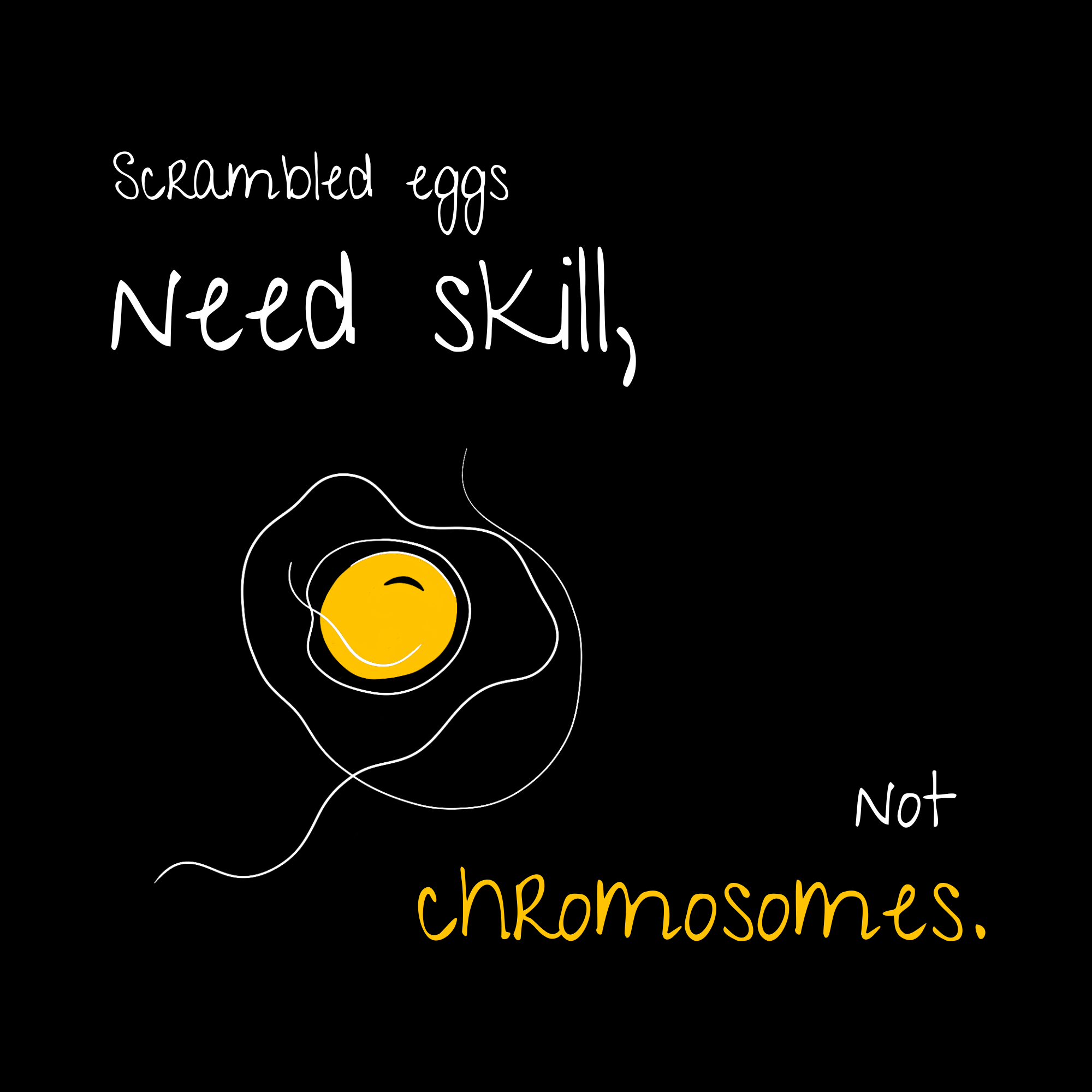 No Shit Shirts - Basecap: Scrambled eggs need skill, not chromosomes. - Basecap - basic