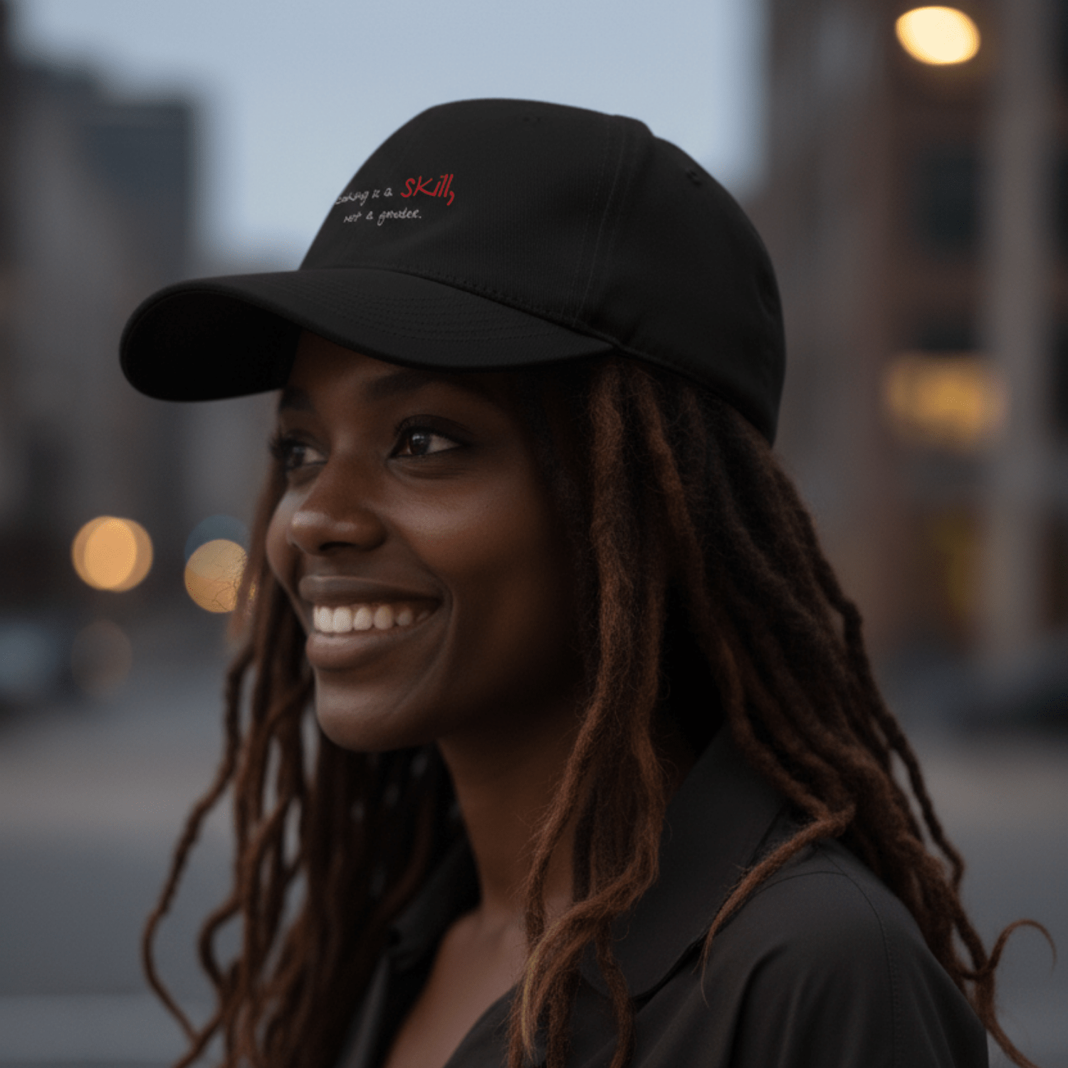 No Shit Shirts - Basecap (Text only): Cooking is a skill, not a gender. - Basecap - basic