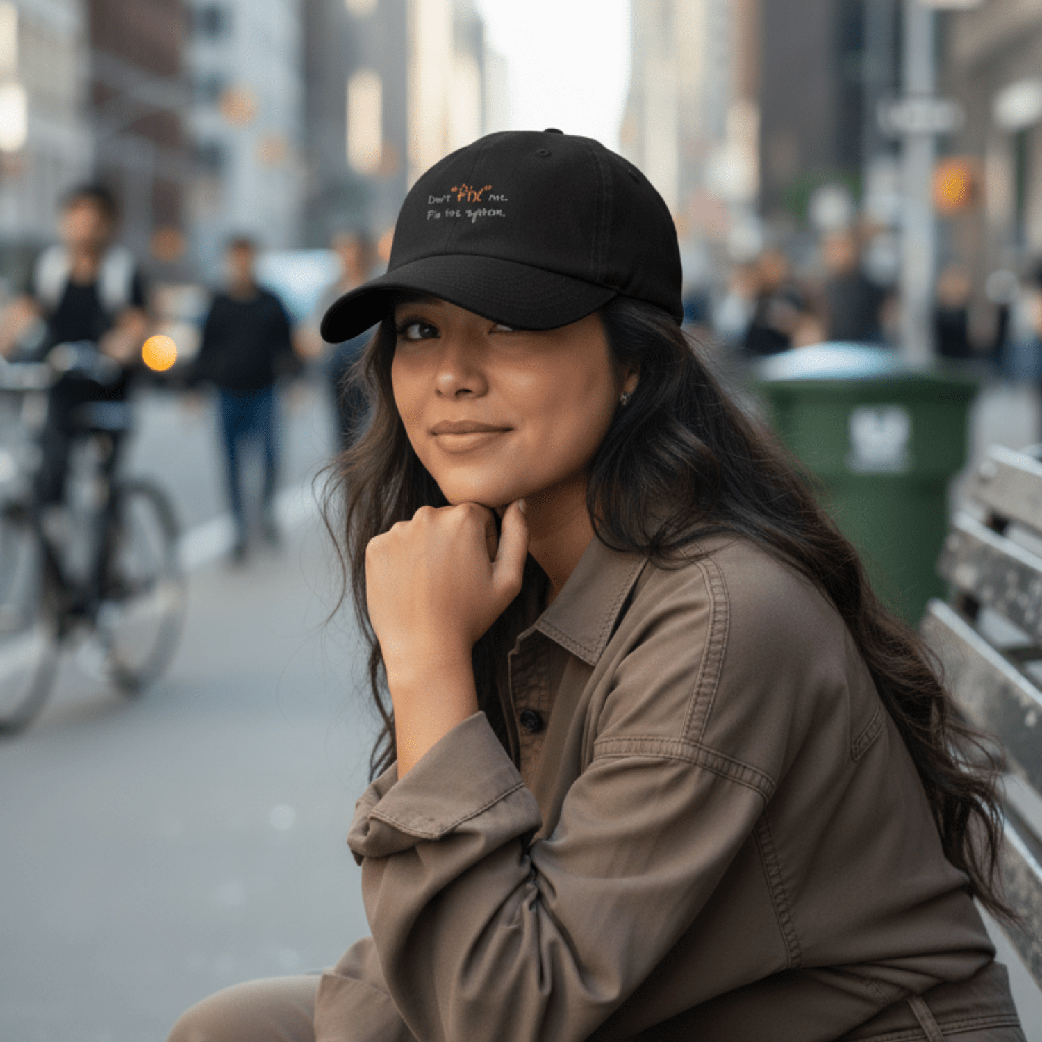 No Shit Shirts - Basecap (Text only): Don’t “fix” me. Fix the system. - Basecap - basic