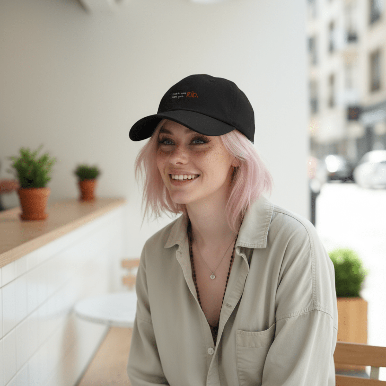 No Shit Shirts - Basecap (Text only): I didn’t come from your rib. - Basecap - basic