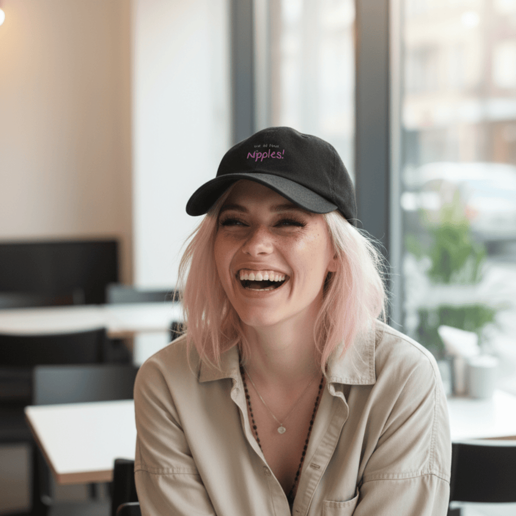 No Shit Shirts - Basecap (Text only): We all have nipples! - Basecap - basic