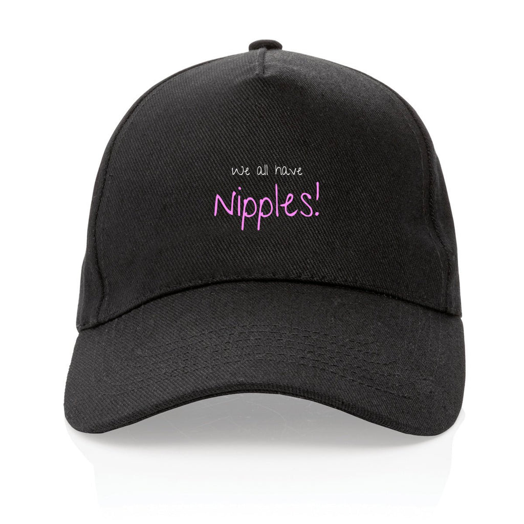 No Shit Shirts - Basecap (Text only): We all have nipples! - Basecap - basic