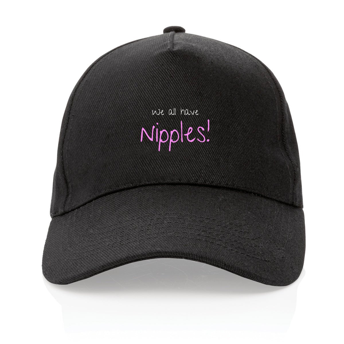 No Shit Shirts - Basecap (Text only): We all have nipples! - Basecap - basic