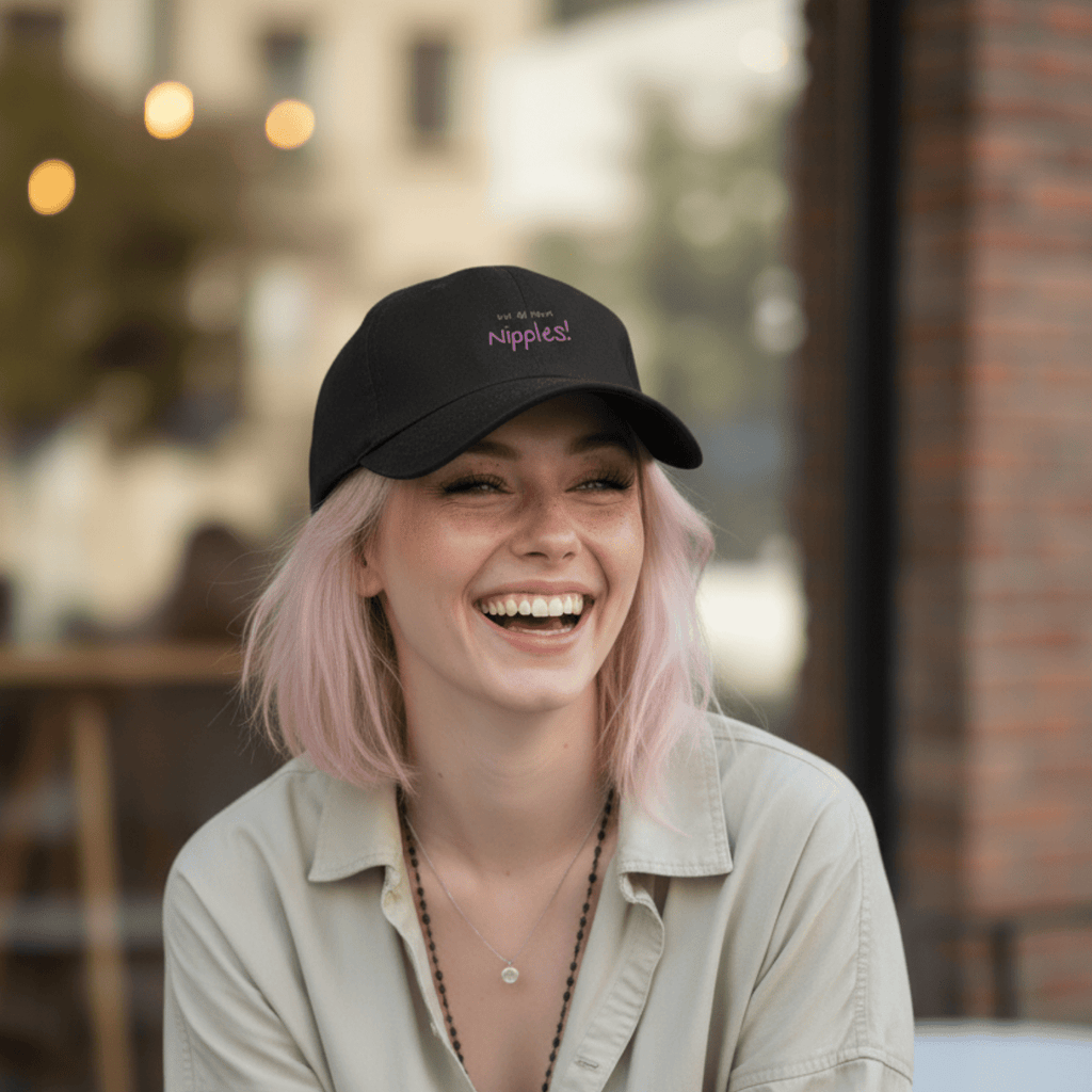 No Shit Shirts - Basecap (Text only): We all have nipples! - Basecap - basic