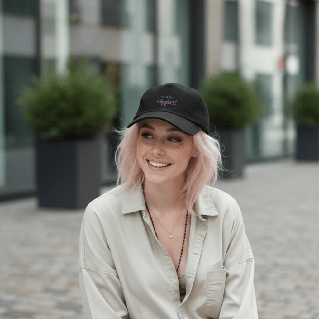 No Shit Shirts - Basecap (Text only): We all have nipples! - Basecap - basic