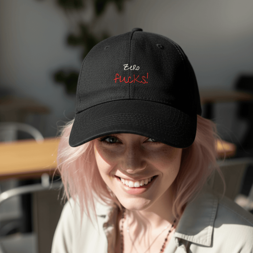No Shit Shirts - Basecap (Text only): Zero Fucks - Basecap - basic