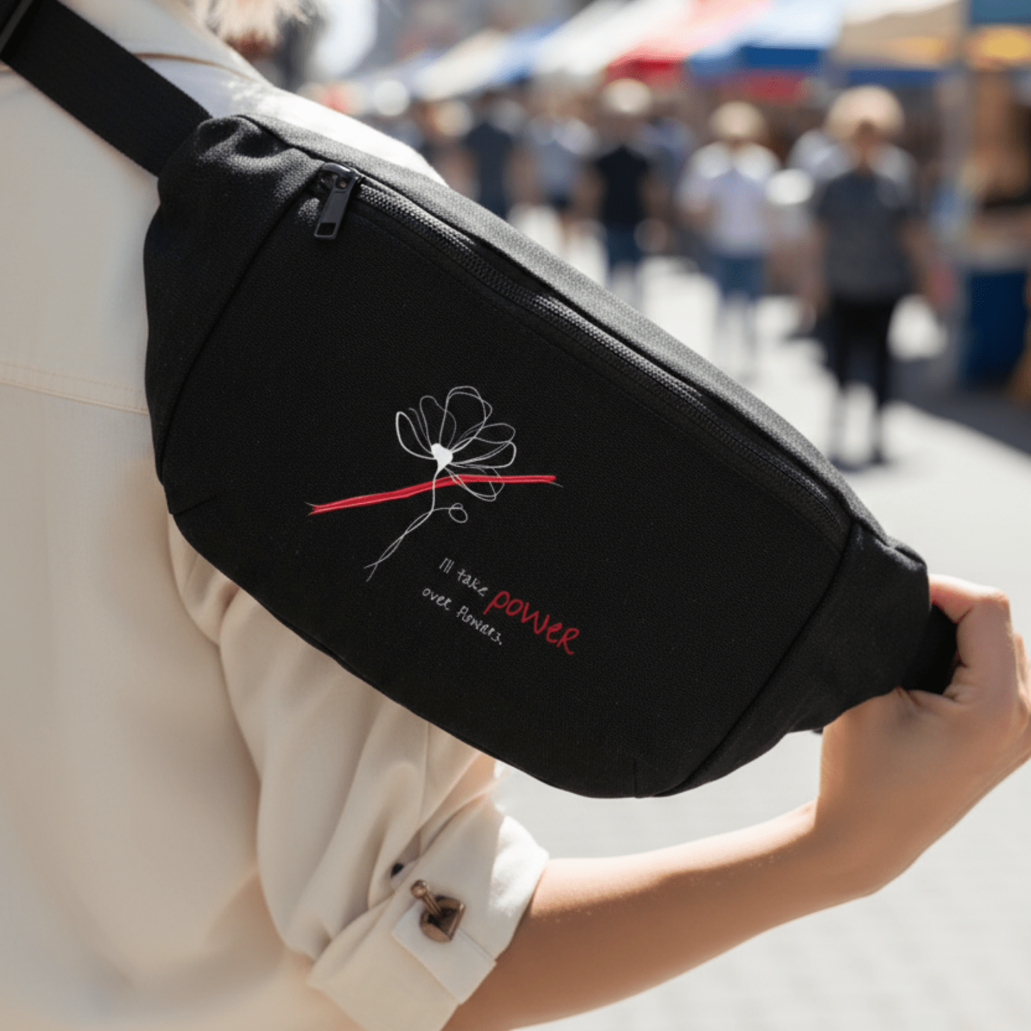 No Shit Shirts - Bauchtasche: I’ll take power over flowers - Bauchtaschen - basic