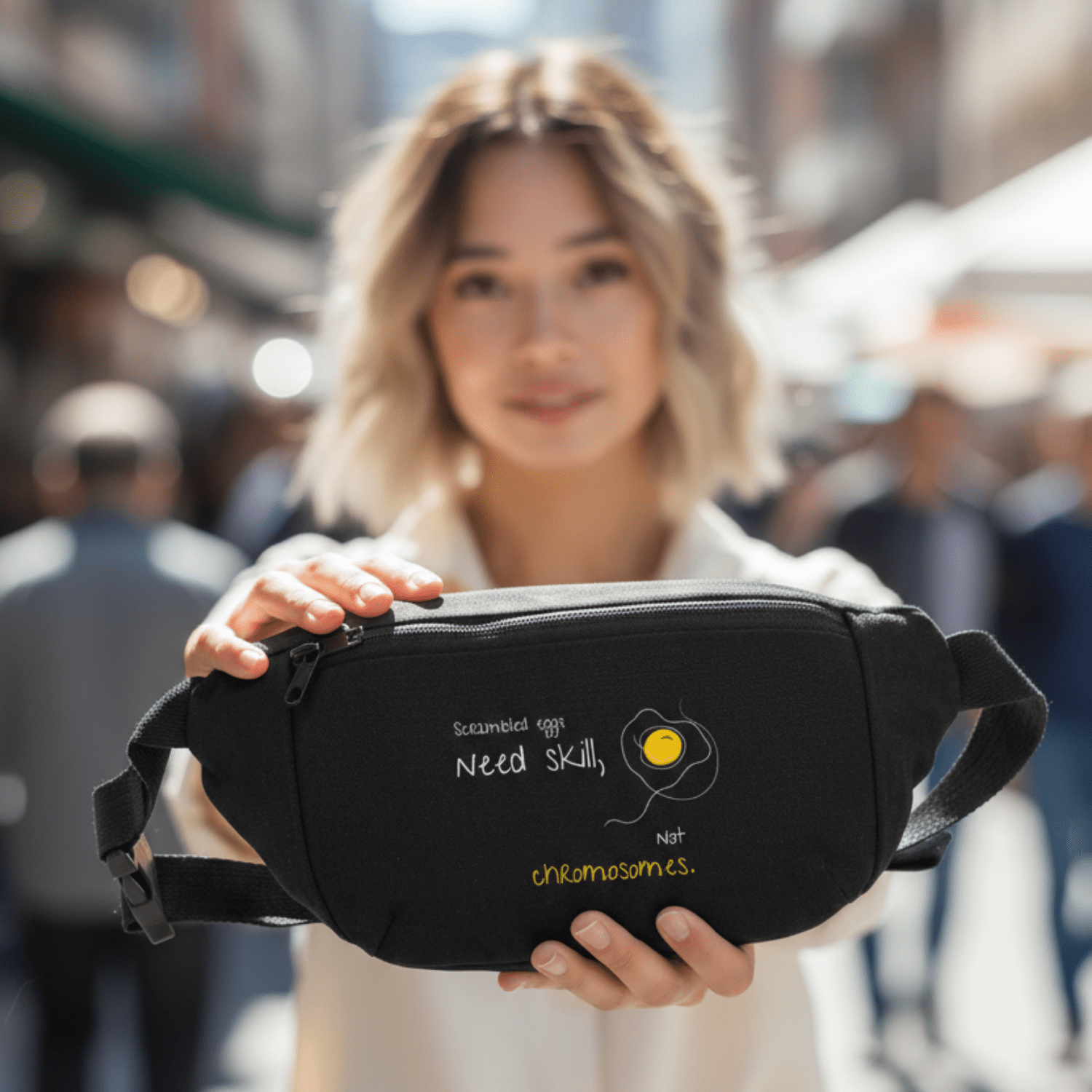 No Shit Shirts - Bauchtasche: Scrambled eggs need skill, not chromosomes. - Bauchtaschen - basic