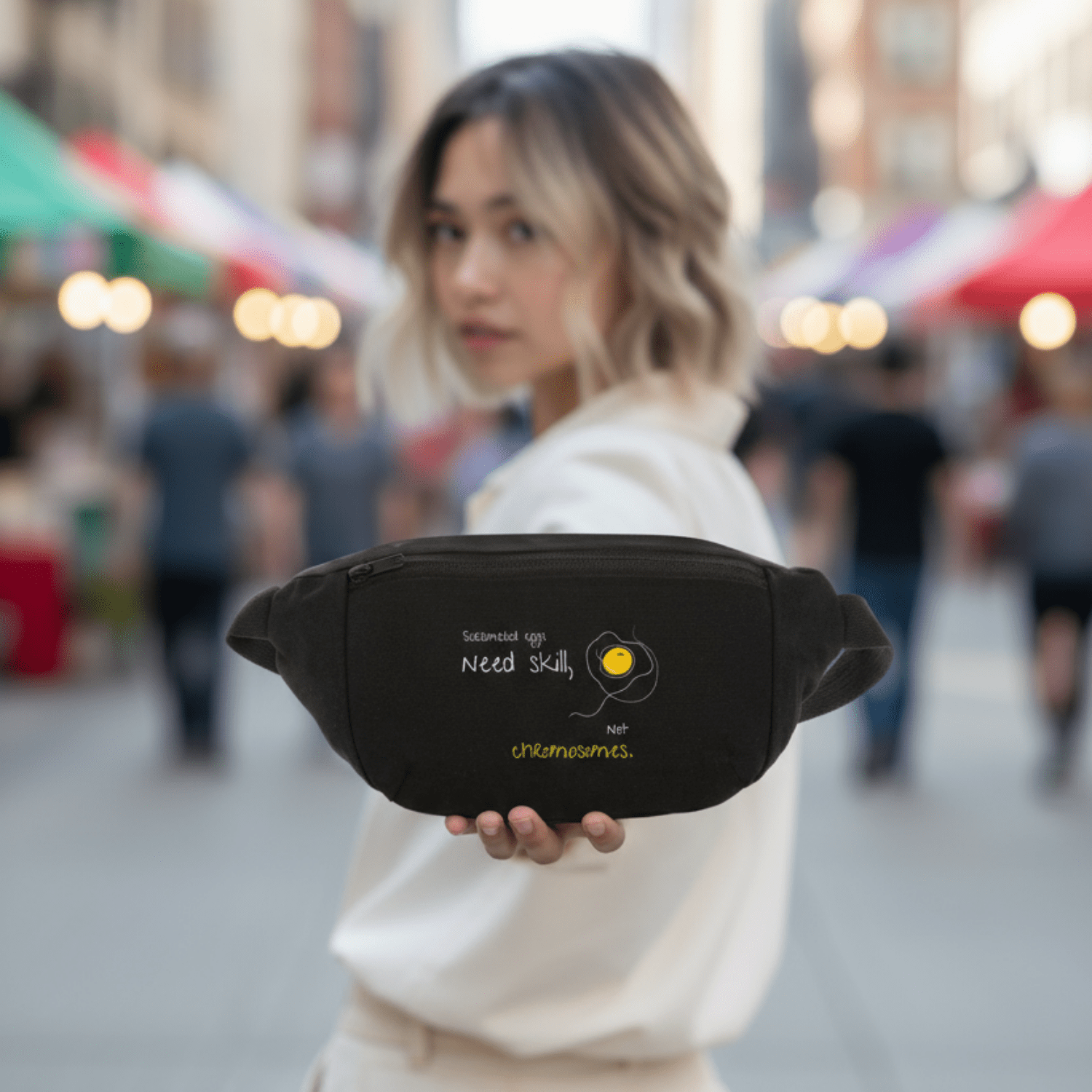 No Shit Shirts - Bauchtasche: Scrambled eggs need skill, not chromosomes. - Bauchtaschen - basic