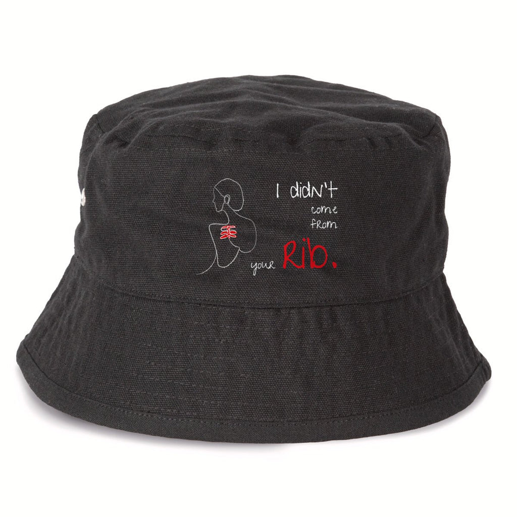 No Shit Shirts - Bucket Hat: I didn’t come from your rib. - Body & Autonomy & Sexism - basic