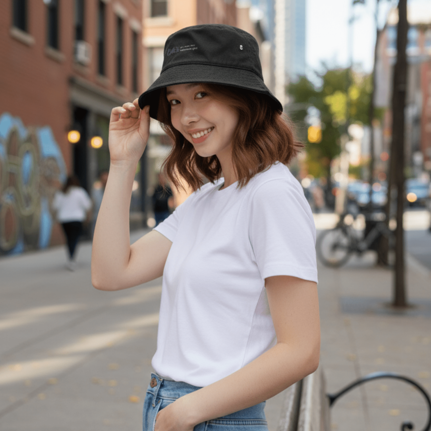No Shit Shirts - Bucket Hat (Text only): Girls just wanna have fun(damental rights) - Bucket Hat - basic