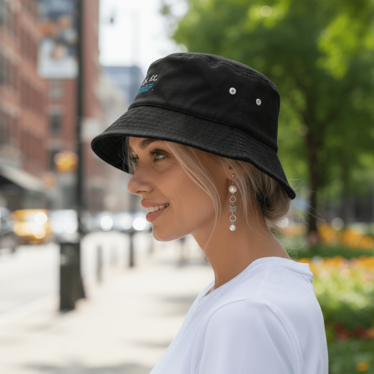 No Shit Shirts - Bucket Hat (Text only): IDK. IDC. IDGAF. - Bucket Hat - basic