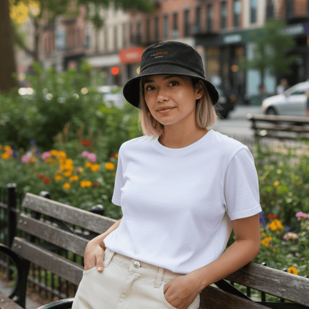 No Shit Shirts - Bucket Hat (Text only): I’ll take power over flowers - Bucket Hat - basic