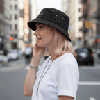 No Shit Shirts - Bucket Hat (Text only): She knew she could, but he explained it first. - Bucket Hat - basic