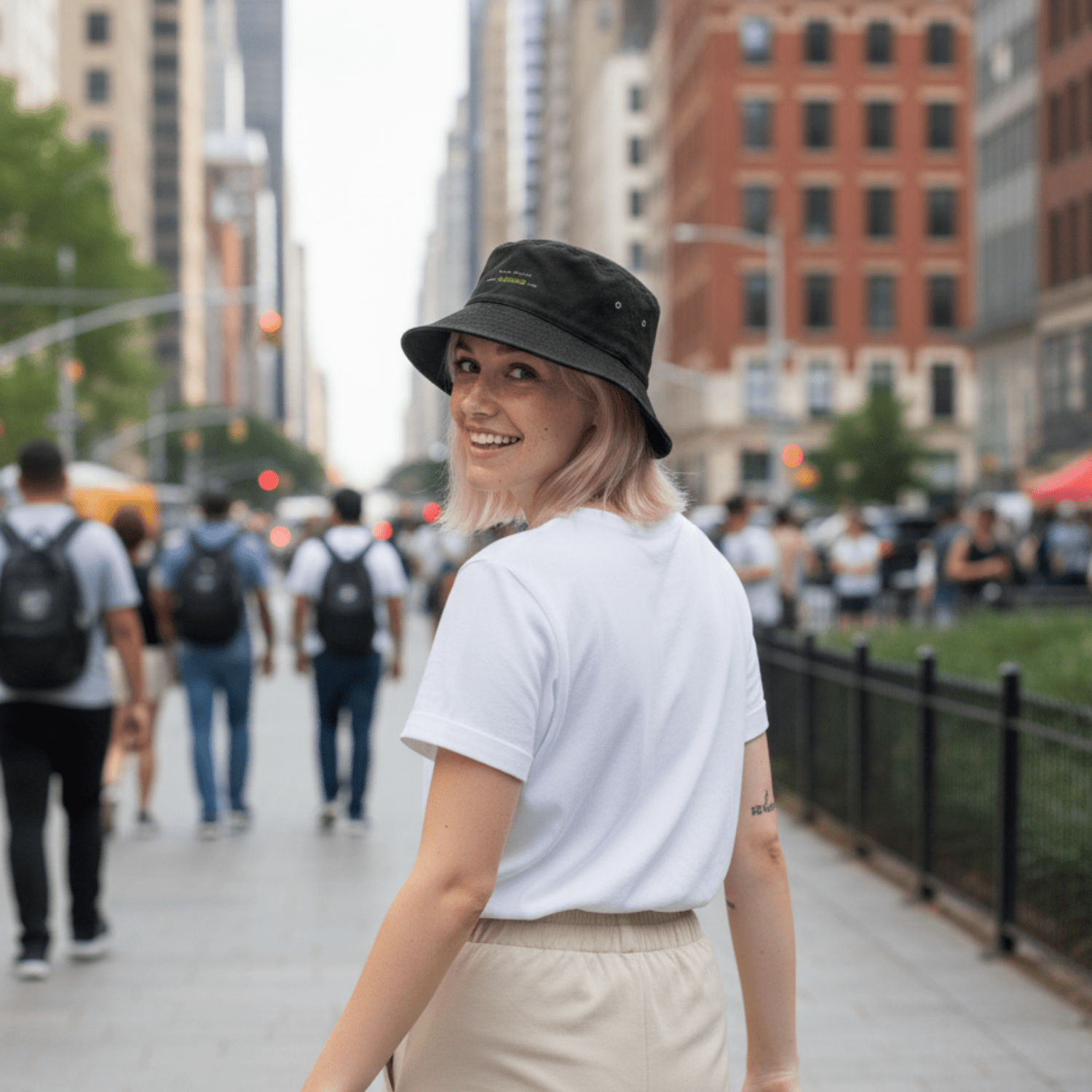 No Shit Shirts - Bucket Hat (Text only): She knew she could, but he explained it first. - Bucket Hat - basic