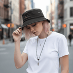 No Shit Shirts - Bucket Hat (Text only): She knew she could, but he explained it first. - Bucket Hat - basic