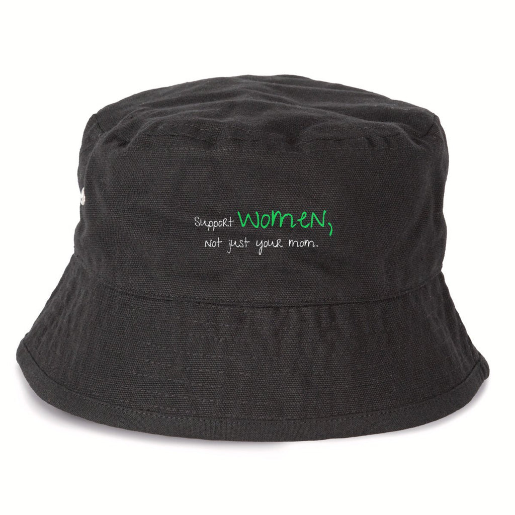 No Shit Shirts - Bucket Hat (Text only): Support women. Not just your mom - Bucket Hat - basic