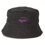 No Shit Shirts - Bucket Hat (Text only): We all have nipples! - Body & Autonomy & Sexism - basic