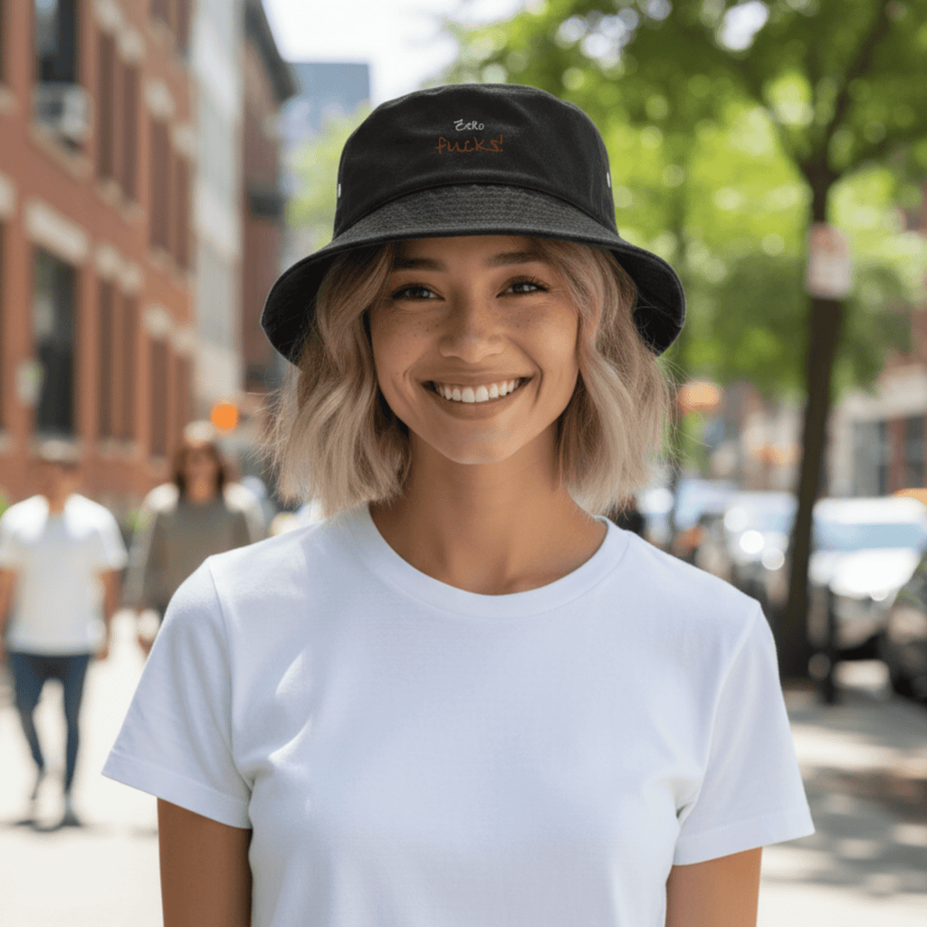 No Shit Shirts - Bucket Hat (Text only): Zero Fucks - Bucket Hat - basic