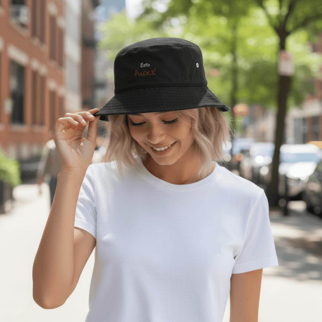 No Shit Shirts - Bucket Hat (Text only): Zero Fucks - Bucket Hat - basic
