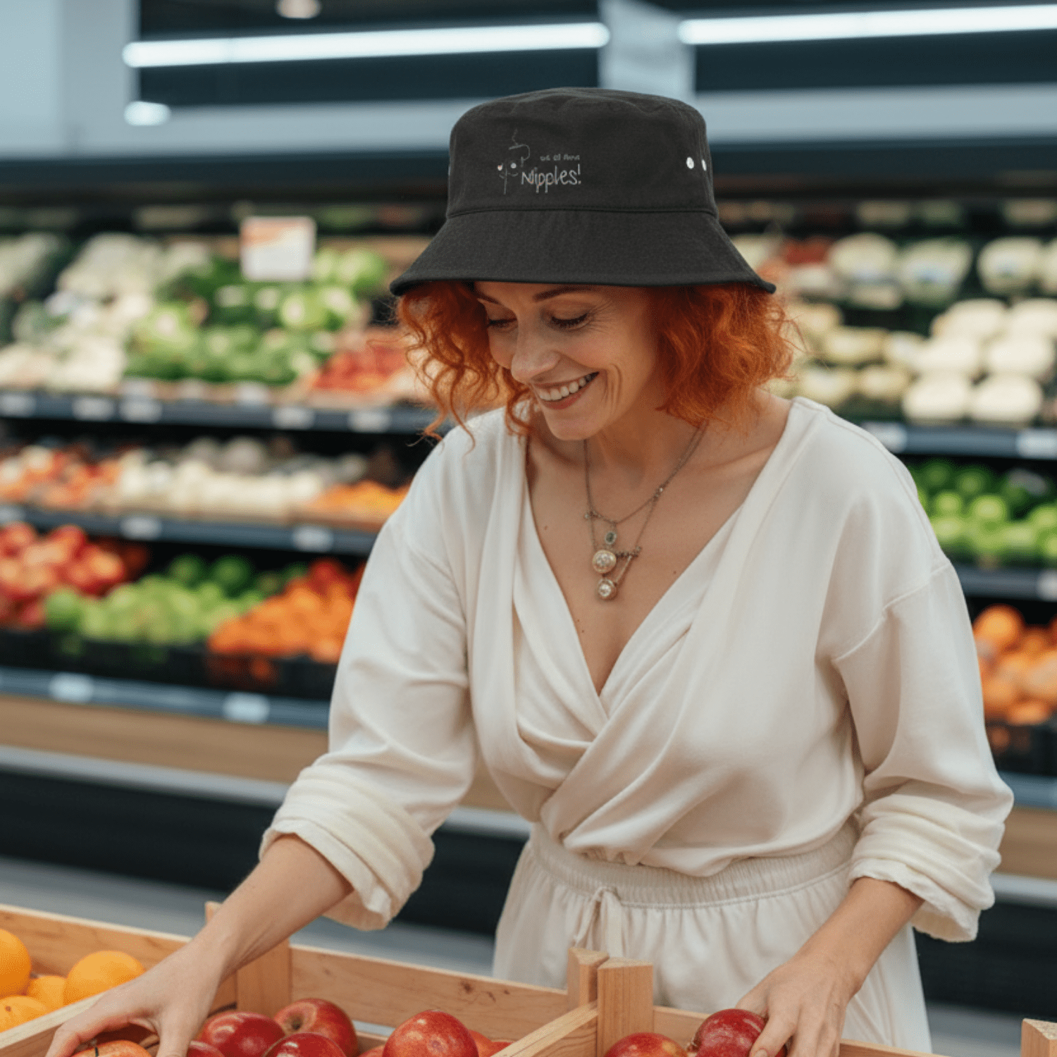 No Shit Shirts - Bucket Hat: We all have nipples! - Body & Autonomy & Sexism - basic