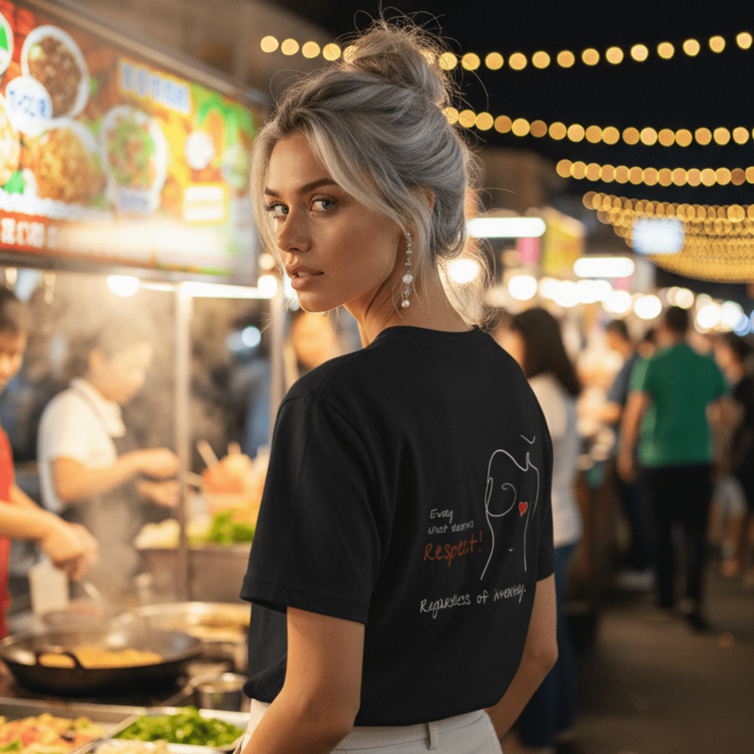 No Shit Shirts - Casual T-Shirt (Backprint): Every chest deserves respect. Regardless of inventory. - Body & Autonomy & Sexism - basic