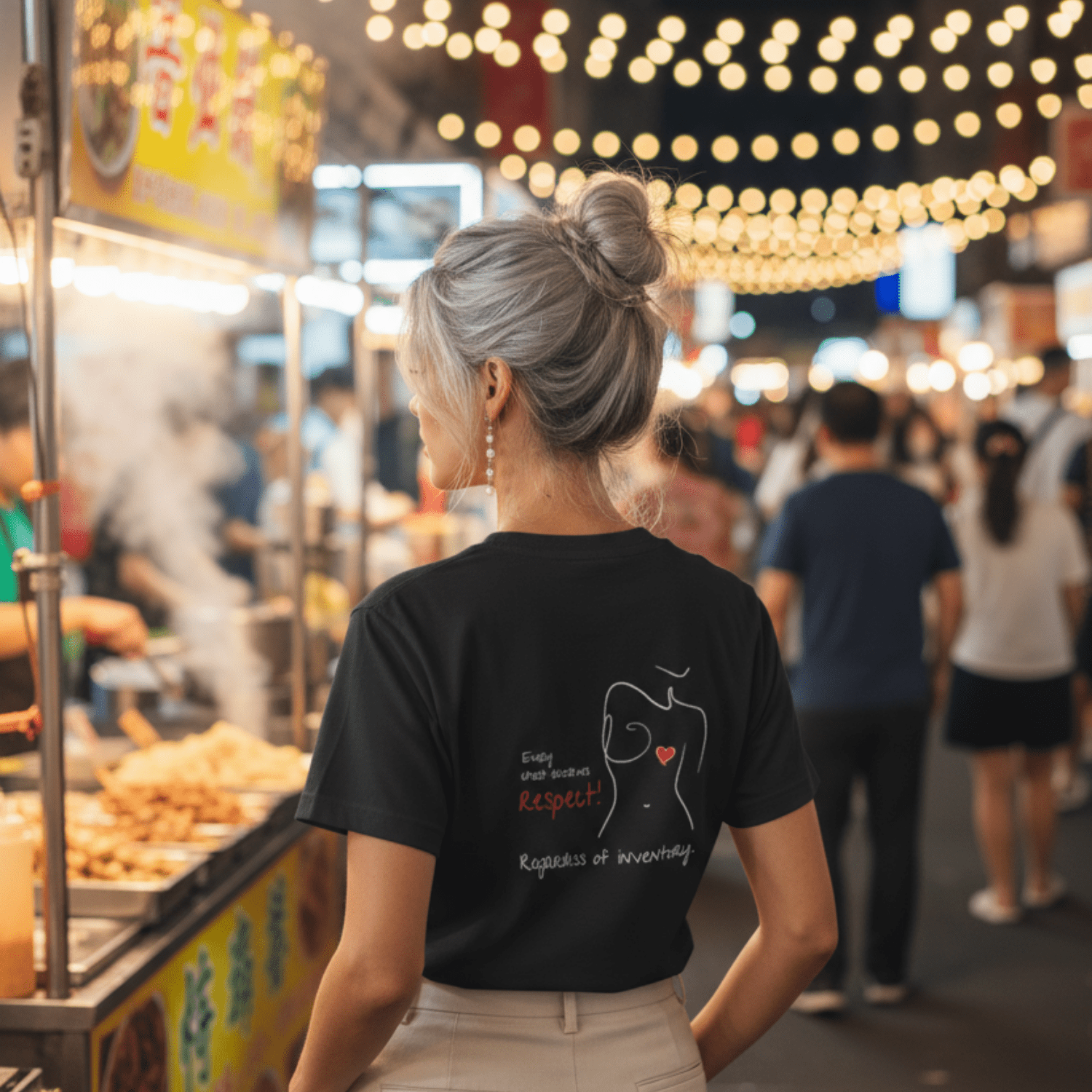 No Shit Shirts - Casual T-Shirt (Backprint): Every chest deserves respect. Regardless of inventory. - Body & Autonomy & Sexism - basic