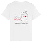 No Shit Shirts - Casual T-Shirt (Backprint): Every chest deserves respect. Regardless of inventory. - Body & Autonomy & Sexism - basic