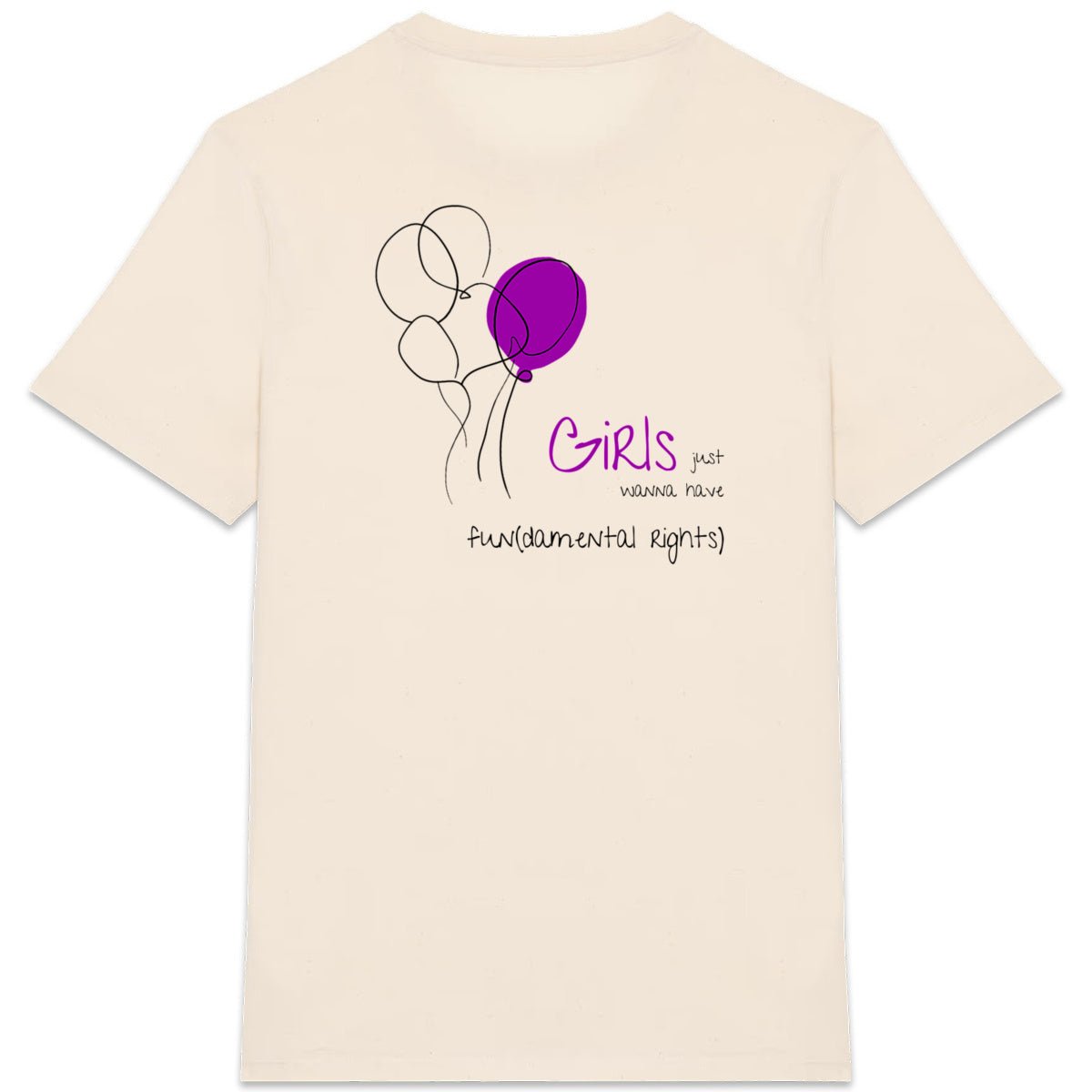 No Shit Shirts - Casual T-Shirt (Backprint): Girls just wanna have fun(damental rights) - Casual T-Shirts - basic
