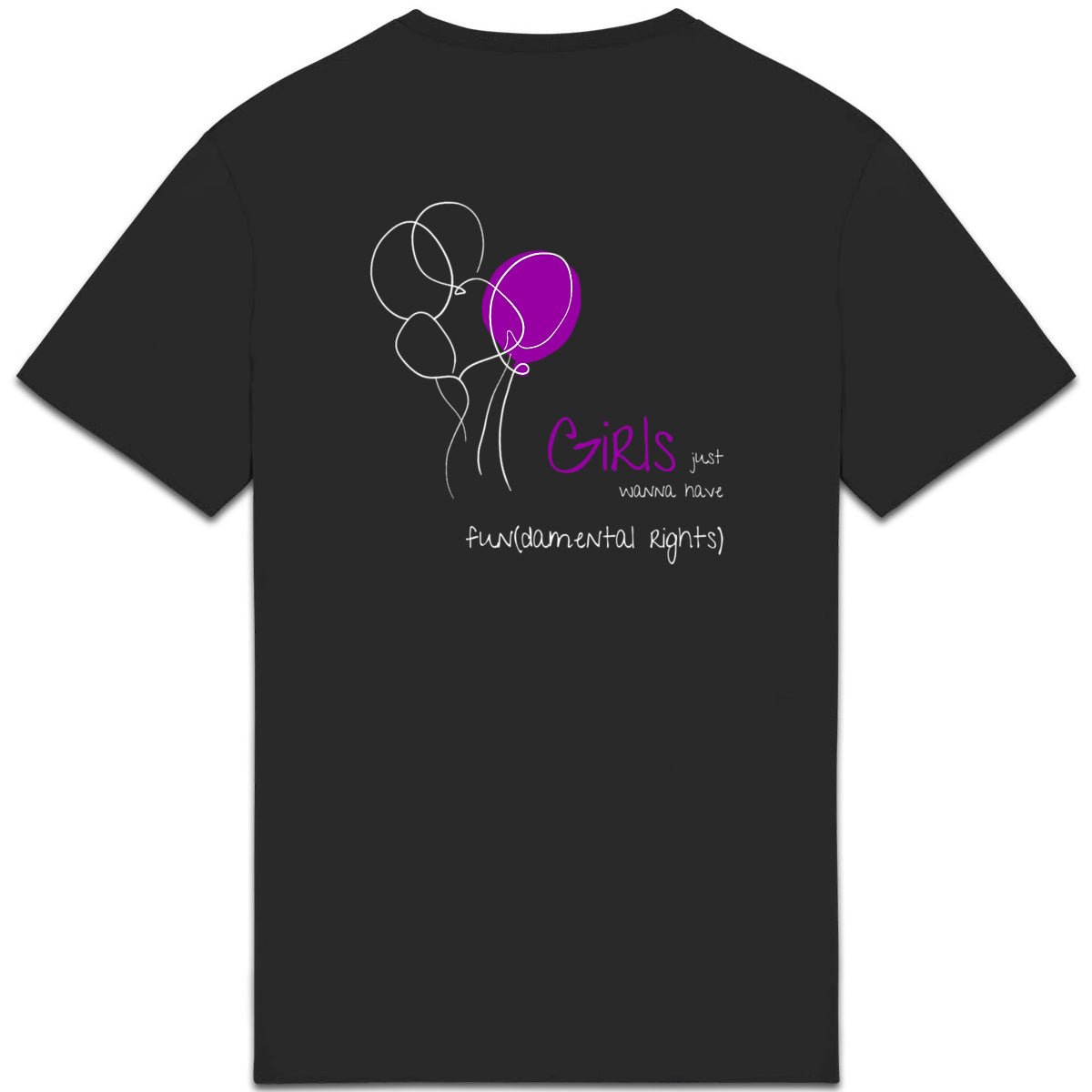 No Shit Shirts - Casual T-Shirt (Backprint): Girls just wanna have fun(damental rights) - Casual T-Shirts - basic