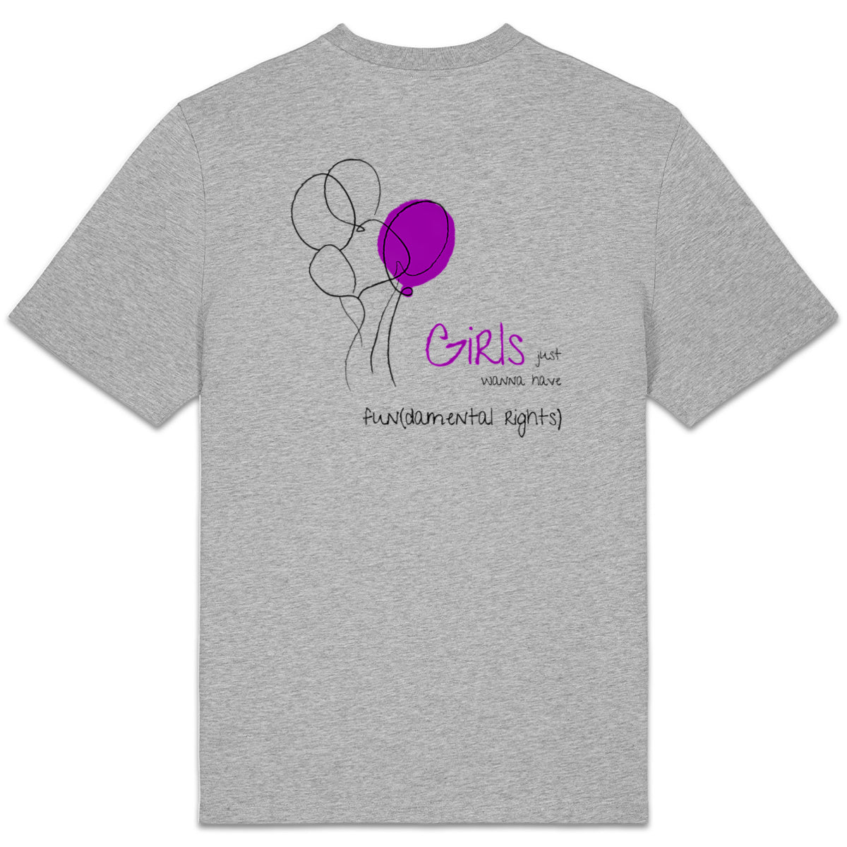 No Shit Shirts - Casual T-Shirt (Backprint): Girls just wanna have fun(damental rights) - Casual T-Shirts - basic