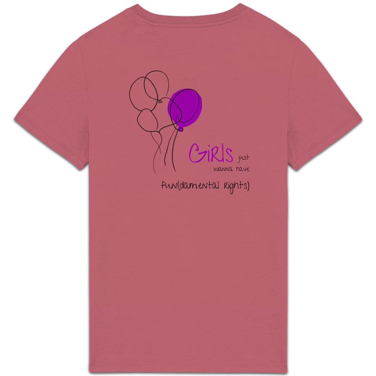 No Shit Shirts - Casual T-Shirt (Backprint): Girls just wanna have fun(damental rights) - Casual T-Shirts - basic