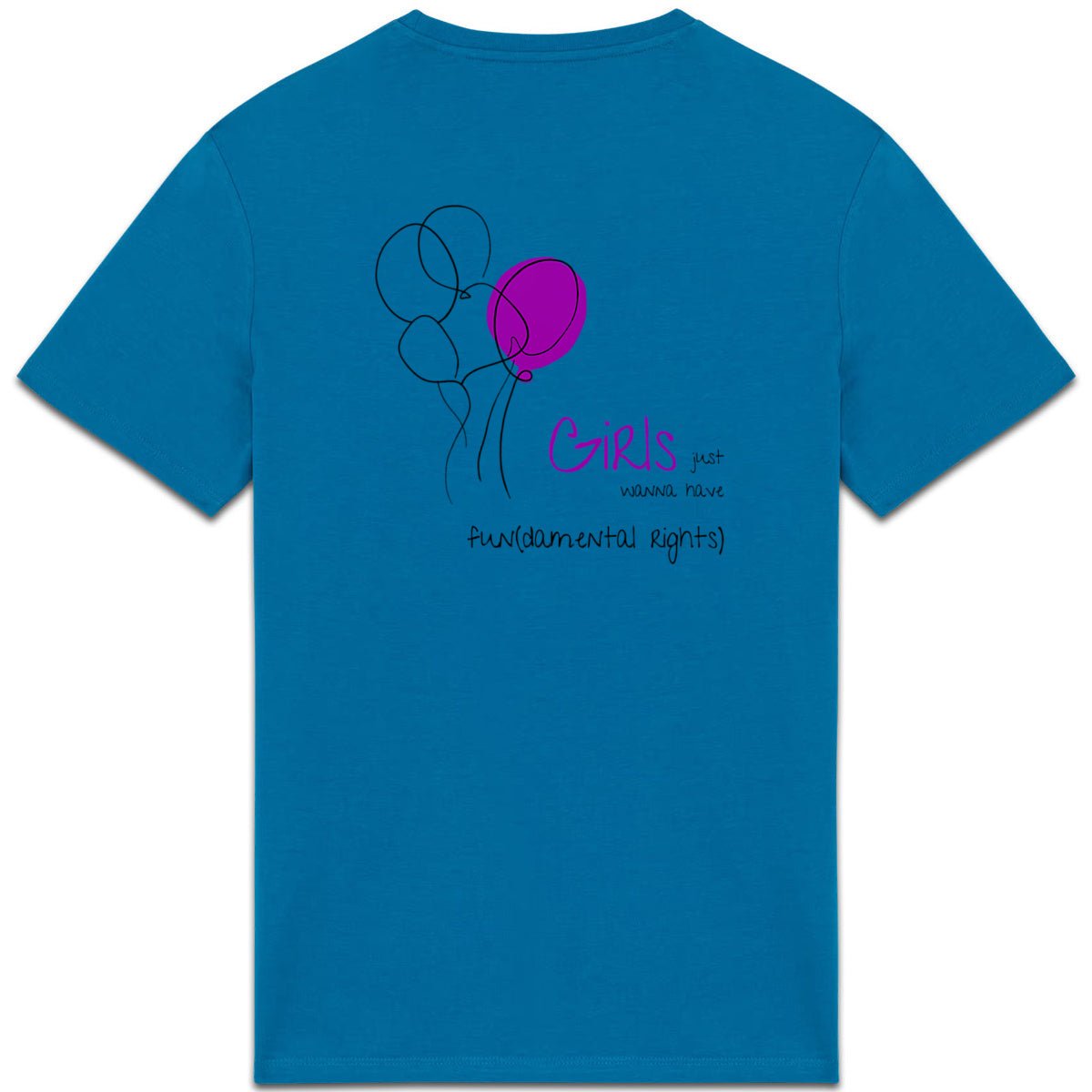 No Shit Shirts - Casual T-Shirt (Backprint): Girls just wanna have fun(damental rights) - Casual T-Shirts - basic