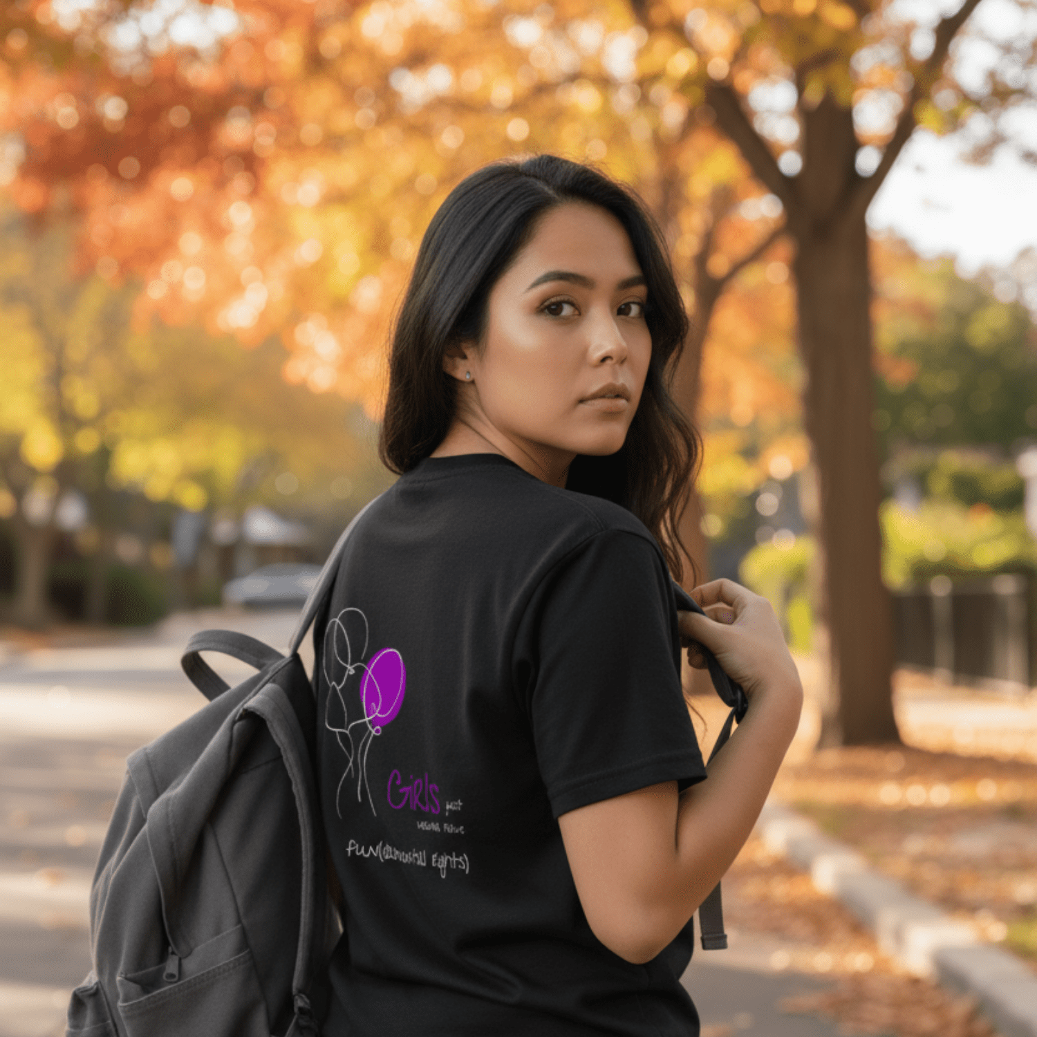 No Shit Shirts - Casual T-Shirt (Backprint): Girls just wanna have fun(damental rights) - Casual T-Shirts - basic