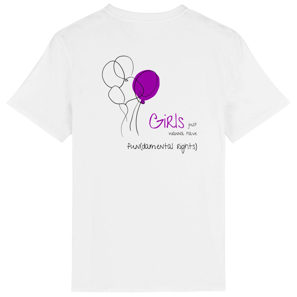 No Shit Shirts - Casual T-Shirt (Backprint): Girls just wanna have fun(damental rights) - Casual T-Shirts - basic